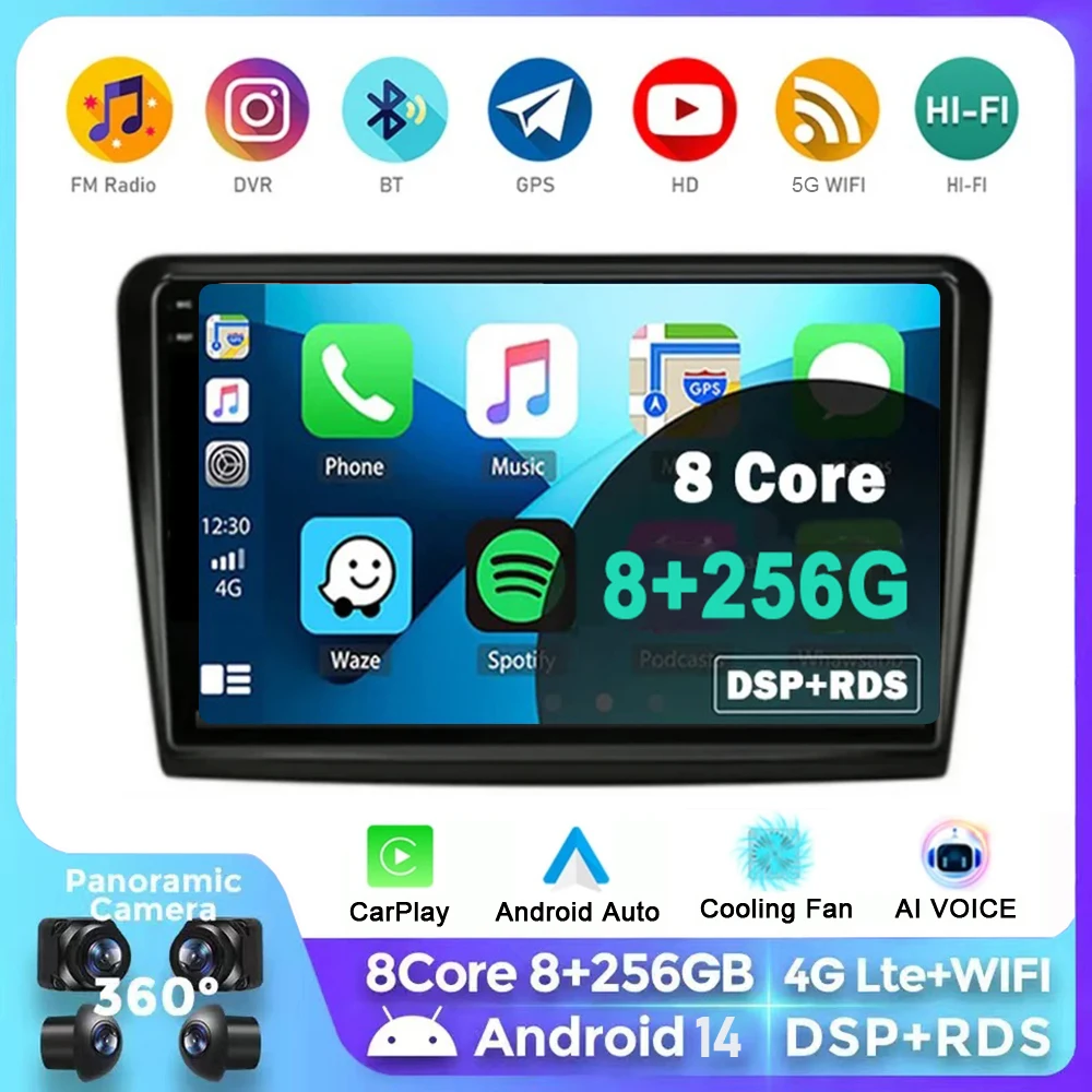 Автомагнитола Carplay для Skoda Superb 2 B6 10 1-2015 2DIN 2008 дюйма 4G Wi-Fi GPS DSP QLED