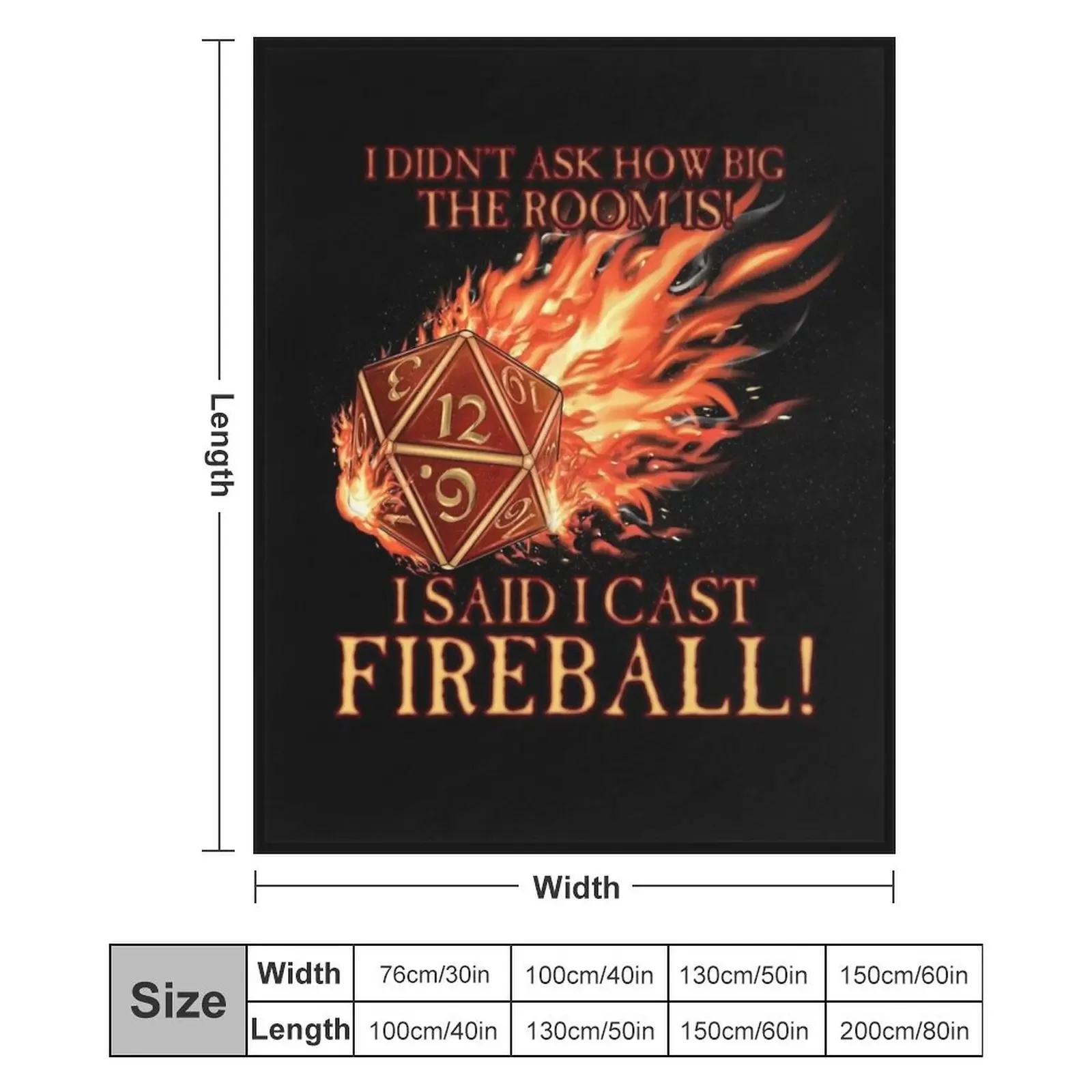 Plush одеяло D20 I Didn't Ask! Cast Fireball!