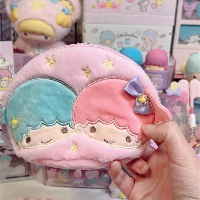 Фото Кошелек Sanrio Little Twin Stars Kikilala, маленькая сумка для хранения мелочей, подвеска-брелок с пряжкой в виде звезды, подарок, украшение, игрушка №2