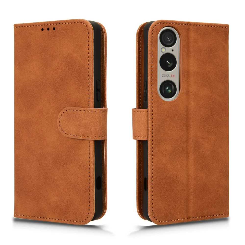 Кожаный чехол-книжка для Sony Xperia 10 1 VI 6th 2024 роскошный кожаный Ретро Бумажник чехлы