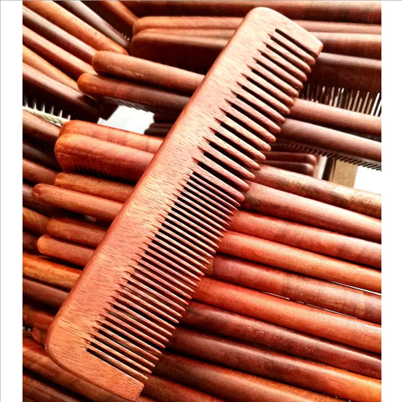

Sandalwood 2 In 1 Men Hair Comb Wide Coarse Fine Toothed Combination Portable Vintage Head Hairdressing Styling Tool