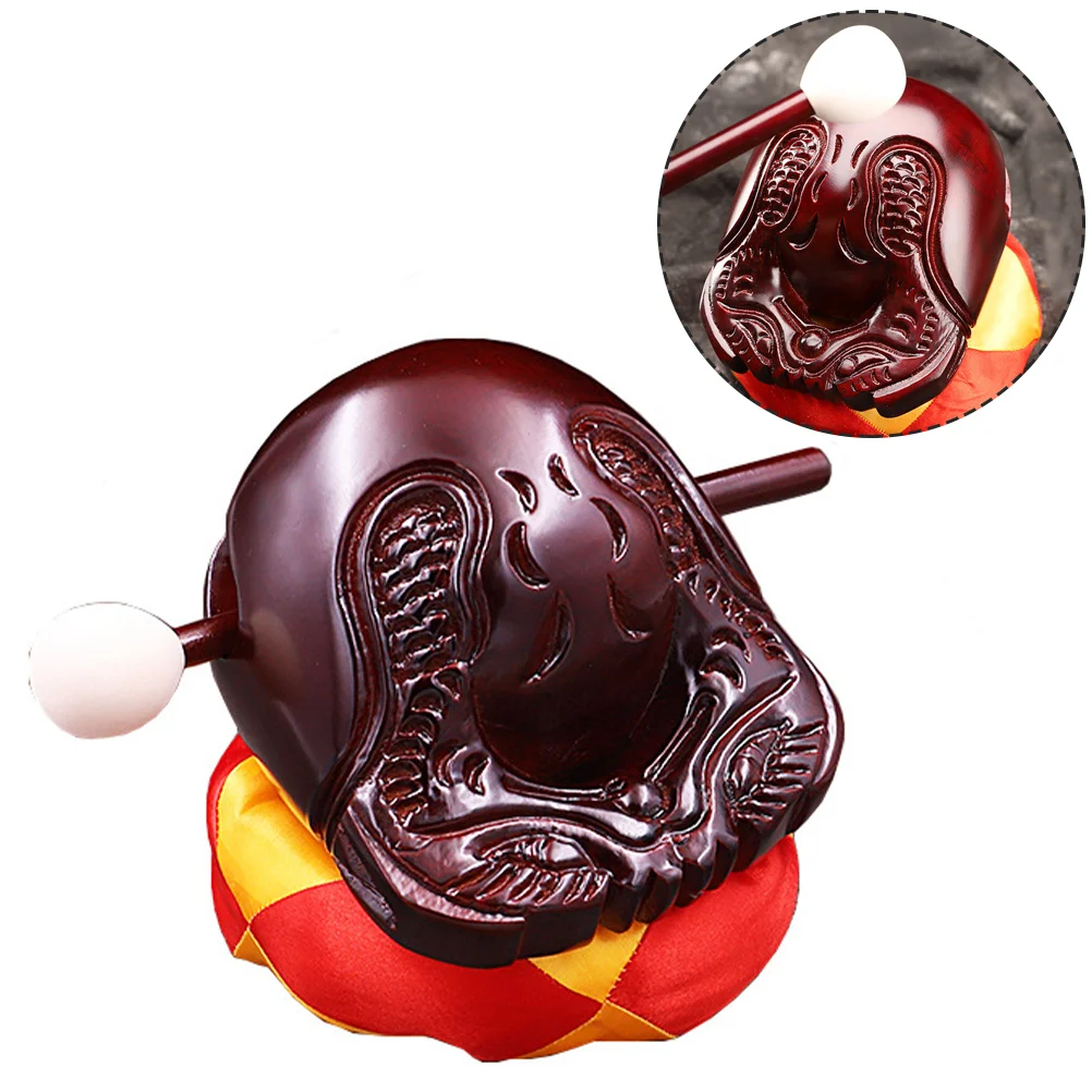 

Fotang Wooden Fish Playset Accessories Maracas Adults Household Meditation Sound Bowl Silk Cloth Child