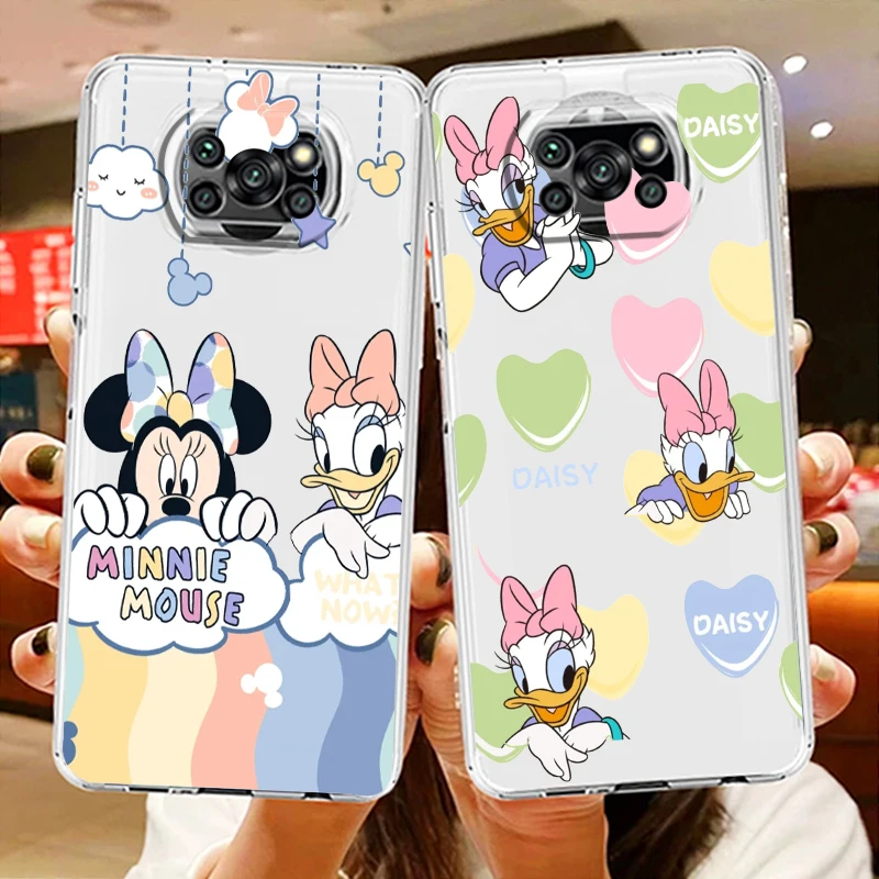 

Transparent Phone Case For Xiaomi Poco X4 X3 X2 NFC F4 F3 F2 GT M5s M4 M3 M2 Pro C50 C40 C3 Disney Minnie Daisy Cover Shell Capa