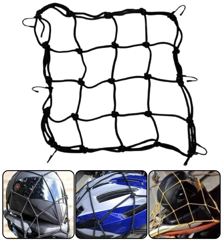

Elastic Net Bag Holder For Motorcycles Luggage Tie-Down Net with 6 Hooks Bicycle For Motorcycles Elastic Net Bag Holder MC889
