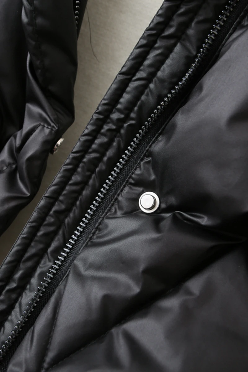 Luxury Women's Winter Warm Black Down Jacket 2022 New High-End Korean Style Fashion Thick Really Fox Fur Collar Short Coat Woman