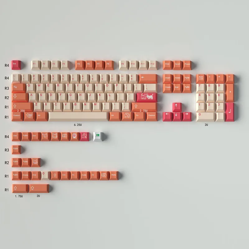 

GMK Orange Boi Keycaps Cherry Profile DYE-Sub PBT 130/23 Keys For MX Switch With 6.25U 7U Space Bar Mechanical Keyboard Keycap