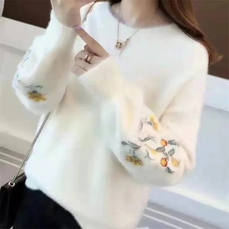 Норковый бархатный свитер женские вязаные свитера и пуловеры с длинными