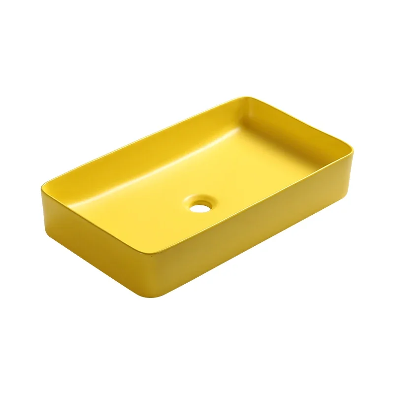 

Новая матовая желтая раковина над стойкой, раковина для умывальника, художественные раковины для умывальника, раковины для ванной комнаты из керамики, одинарная чаша