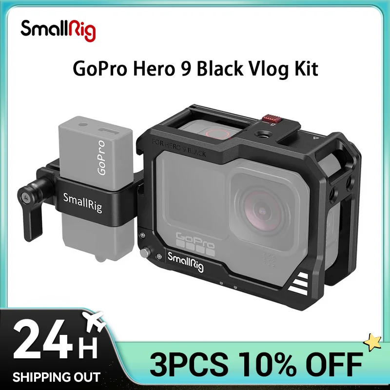 

Черный комплект Vlog SmallRig для телефона/для GoPro Hero 10, совместим с адаптерами для микрофона, аксессуары для камеры 3088/3084