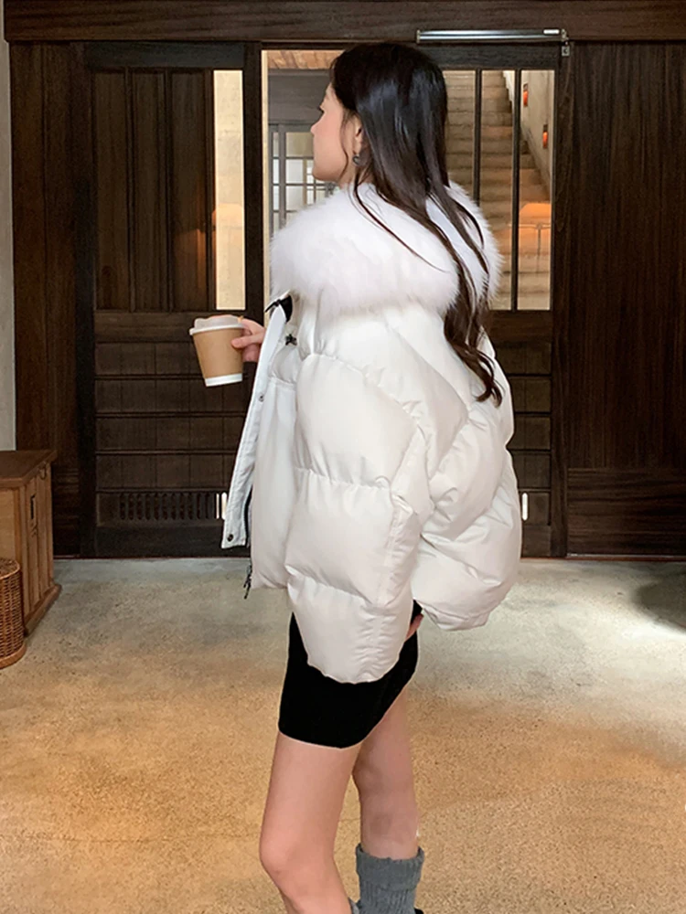 2024 новая модная женская зимняя теплая короткая куртка на гусином пуху парки с