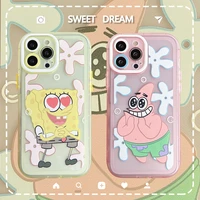 cartoon spongebob patrick star best friend phone case for iphone 11 12 13 pro max x xs xr 7 8 plus shockproof cover