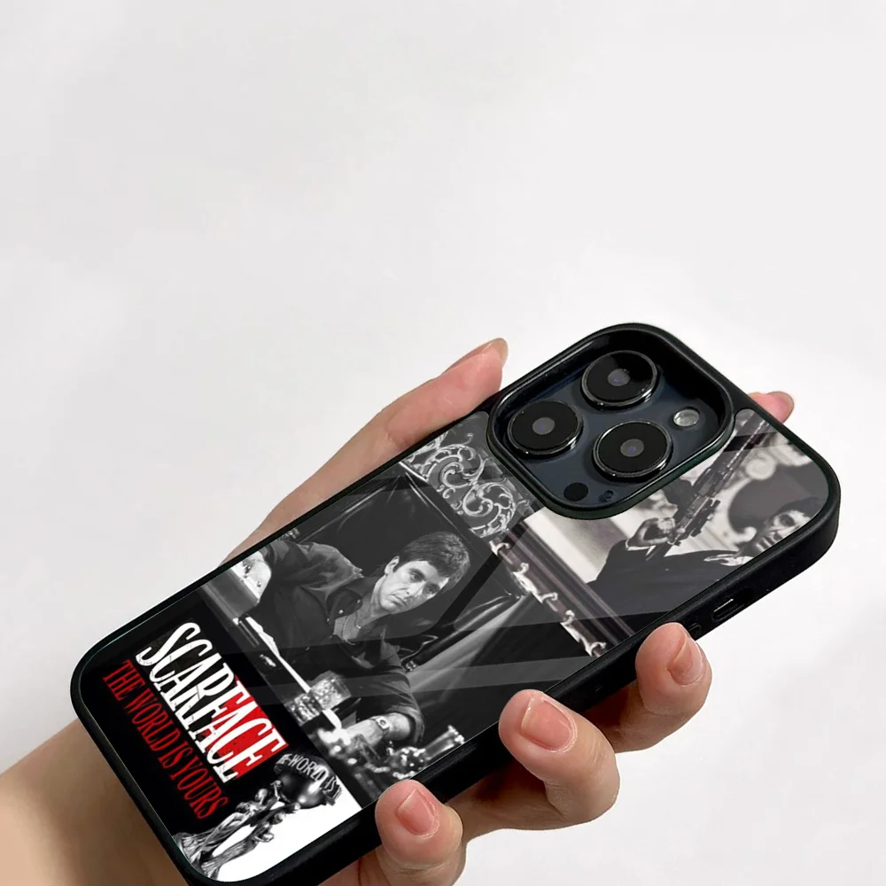 Чехол для телефона Лицо со шрамом Tony Montana iPhone 11 12 13 14 15 16 Plus Pro Max зеркальный