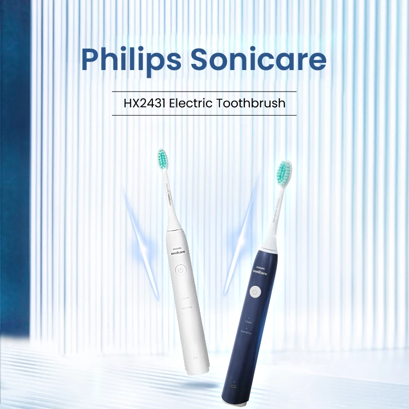 

Philips HX2431 Sonicare Electric Toothbrush Vibration 2 Min Timer USB Charge Dual Mode Deep Clean Oral Health for Adult
