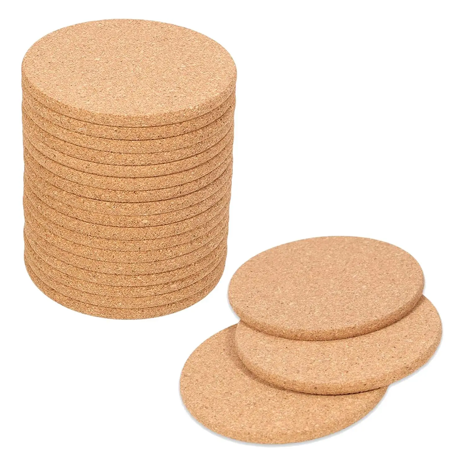 

20Pack Cork Coasters for Drinks,Bar Coasters Absorbent Heat Resistant Reusable Saucers for Drink Wine Glasses Cups Mugs