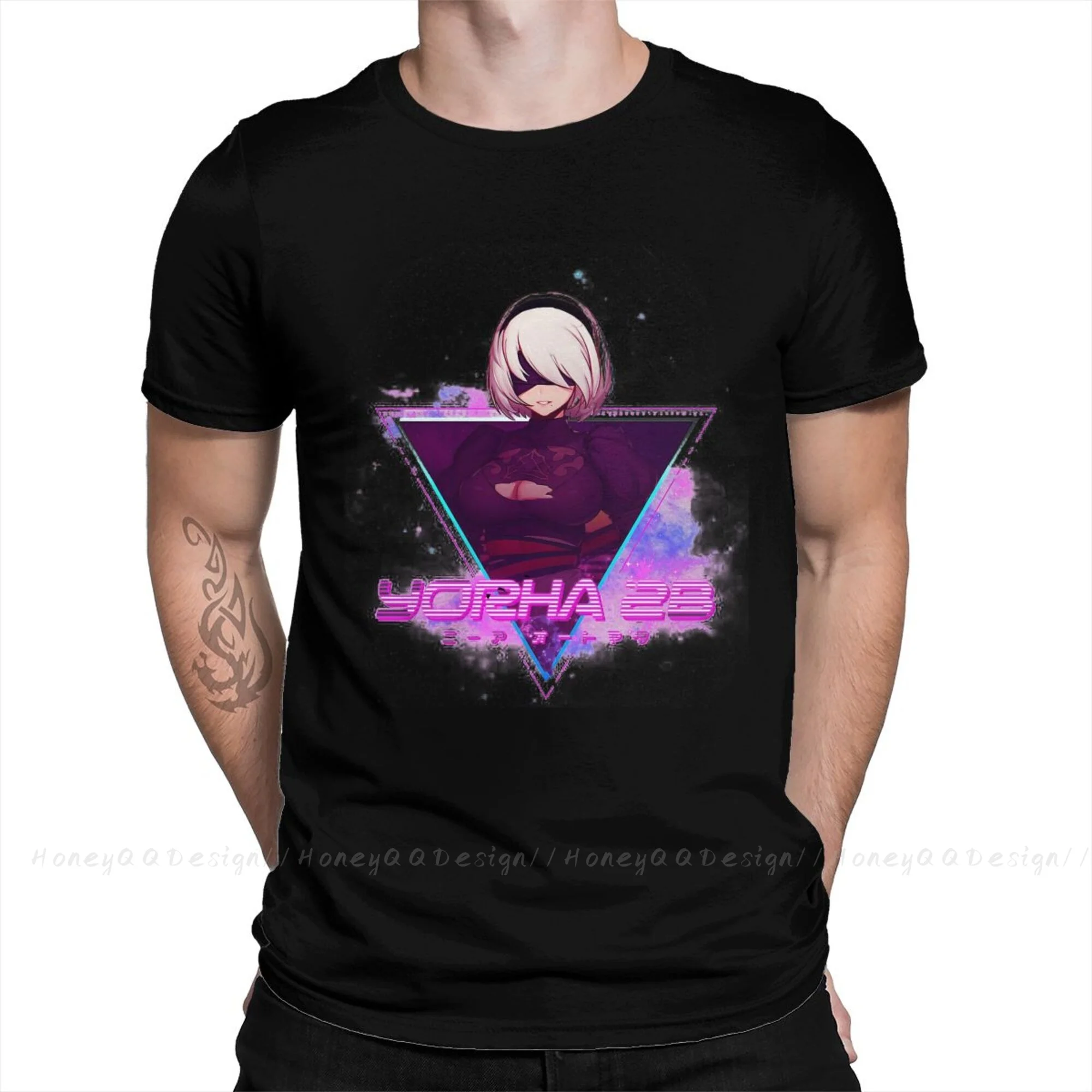 

YoRHa No.2 Type B Aesthetic Print Cotton Shirt Hombre Nier Automata Alien Human Men Adult Tee Unisex O Neck Women T-Shirt