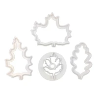4pcs leaf cakessugar paste maple leaves cookies fudge cutter baking mold chocolates biscuit embossing mould for kitchen tools