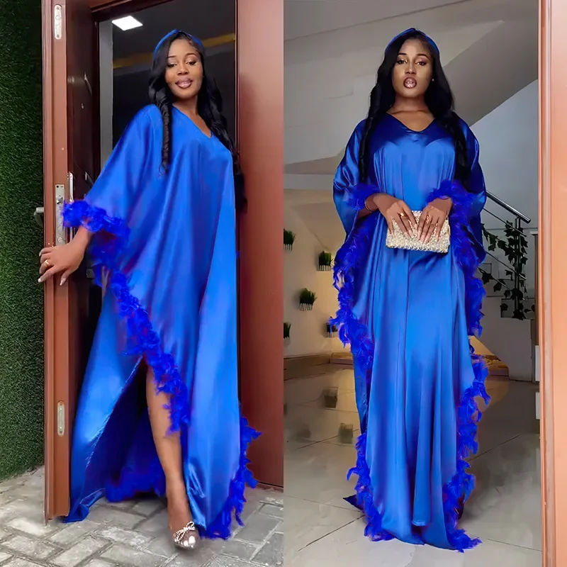 Африканское длинное платье для женщин с галстуком на голову Элегантные женские