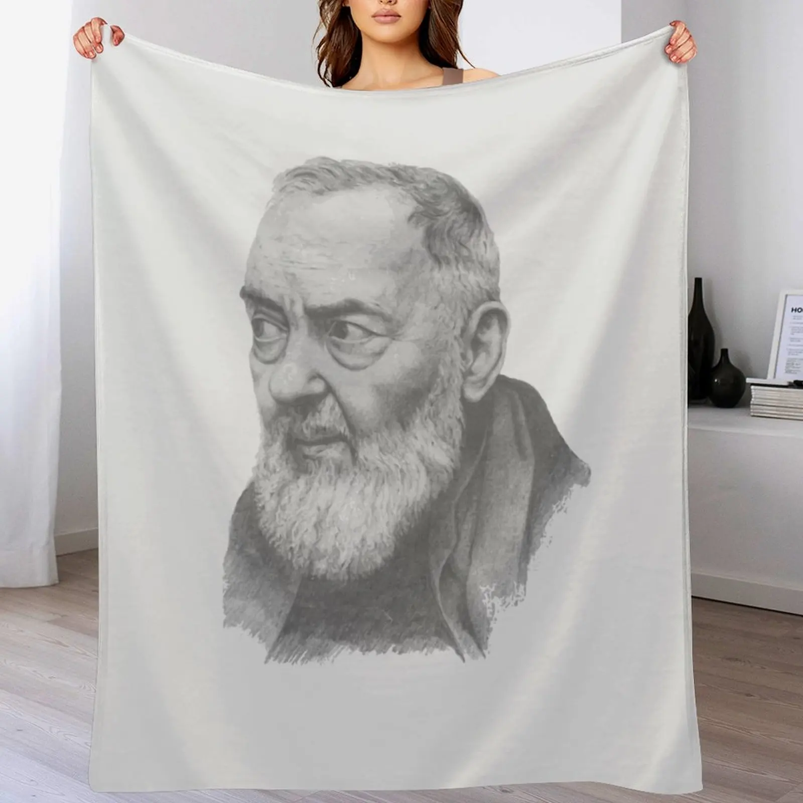 Одеяло с портретом Saint Padre Pio для дивана одеяла ретро
