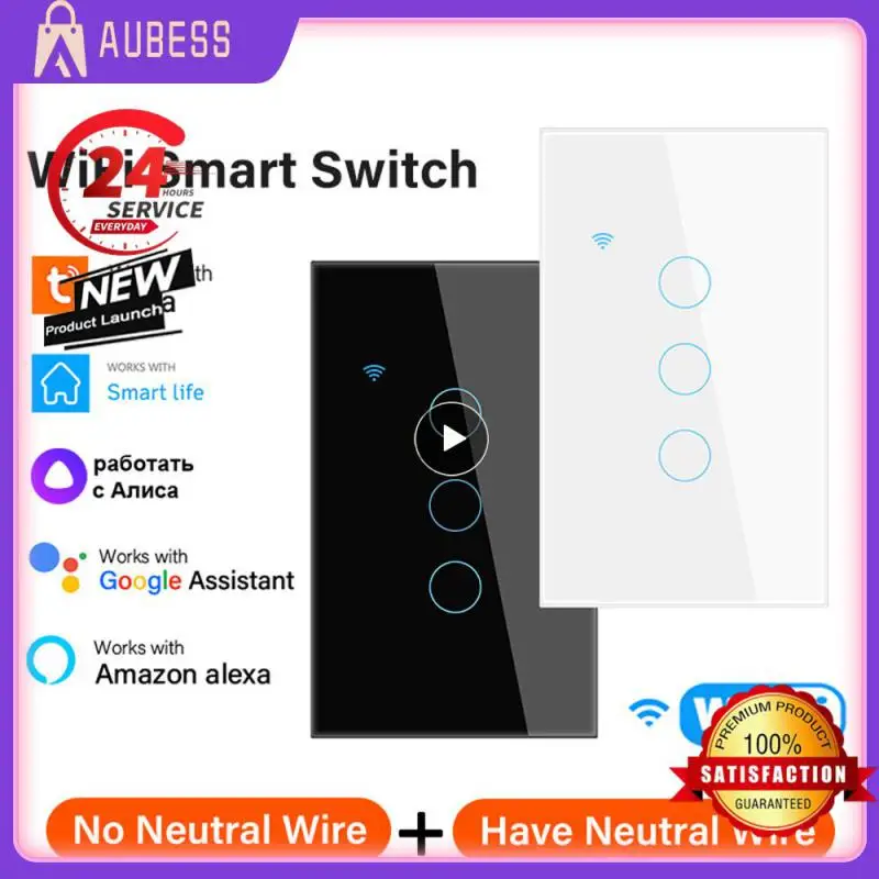 

Neutral Wire/no Neutral Wire App Control Home Appliance Smart Remote Control Tempered Glass Support Alexa Google Home Tuya Wif