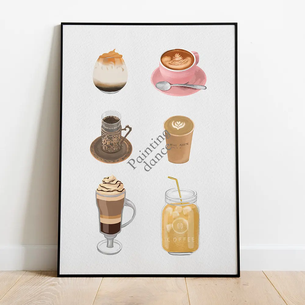 

Плакаты с изображением еды, кухни, кофе, напитков, винтажная Картина на холсте, настенные картины, современный минималистичный Декор для гос...