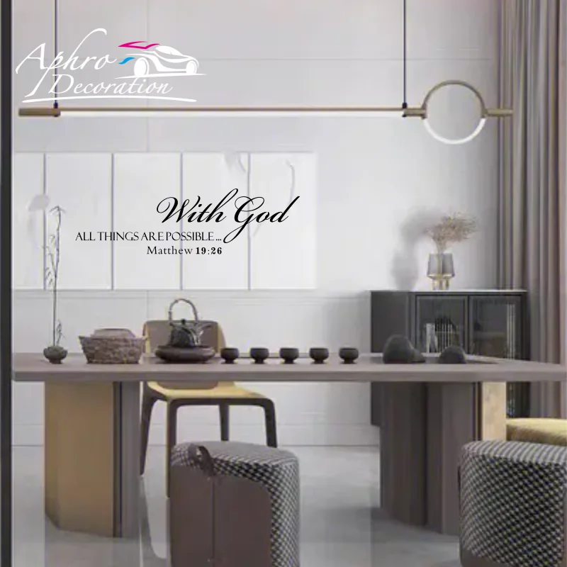 Настенная Наклейка с текстом из Библии Мэтью 19:26 Богом