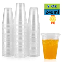 100pcs 240ml 8oz clear plastic disposable cups party shot glasses disposable clear durable drinking cups tea cup coffee cups