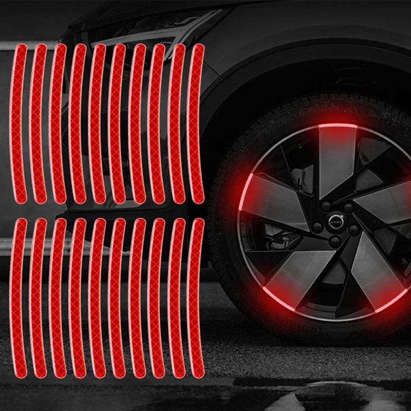 

20 шт. красочные автомобильные мотоциклетные ступицы колеса, светоотражающие полосы, наклейки для стайлинга автомобилей, наклейка, авто, мотодекор, наклейки, аксессуары