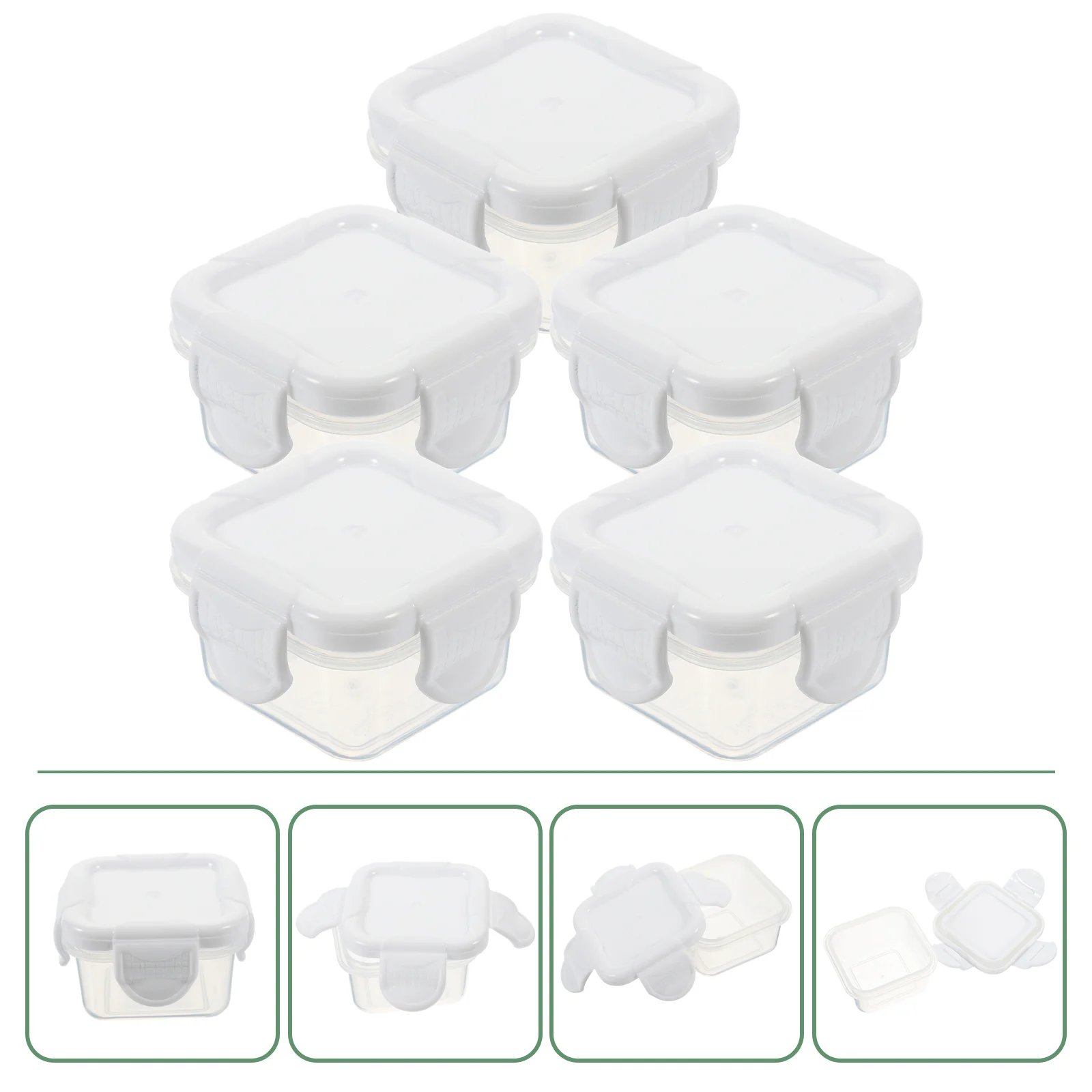 

Lids Containers Sauce Condiment Lid Container Cups Travel Meal Mini Box Bowls Dipping Square Dressing Salad Prep