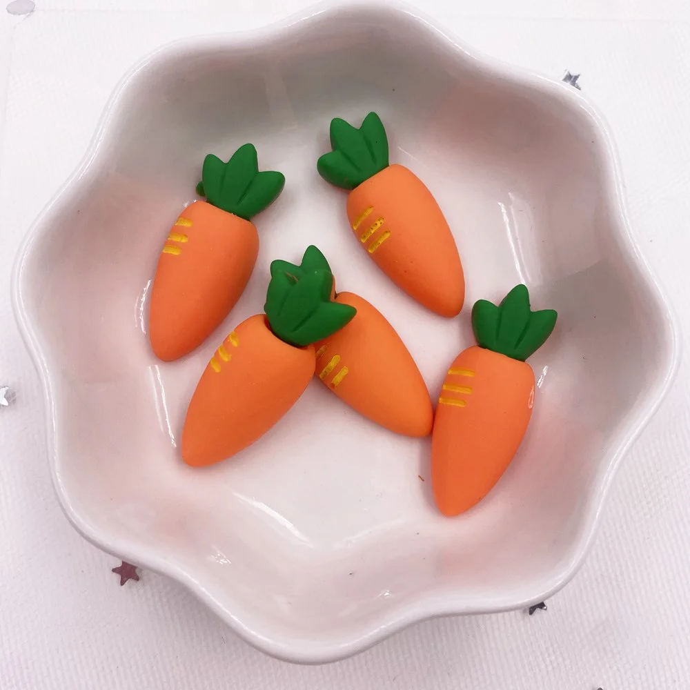 Ful 3d Mini Carrot Flatback Figurines Cabochon Scrapbook Diy Hair Bow Hairpin Craft Home Decor Accessories Oh654