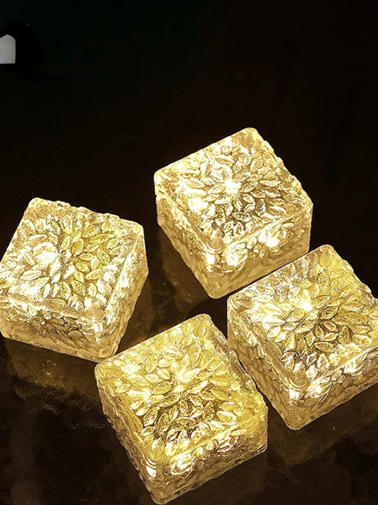 

Solar Ice Brick Lamp Landscape Balcony Garden Floor Tile Lamp Courtyard Solar Ice Block Buried Light
