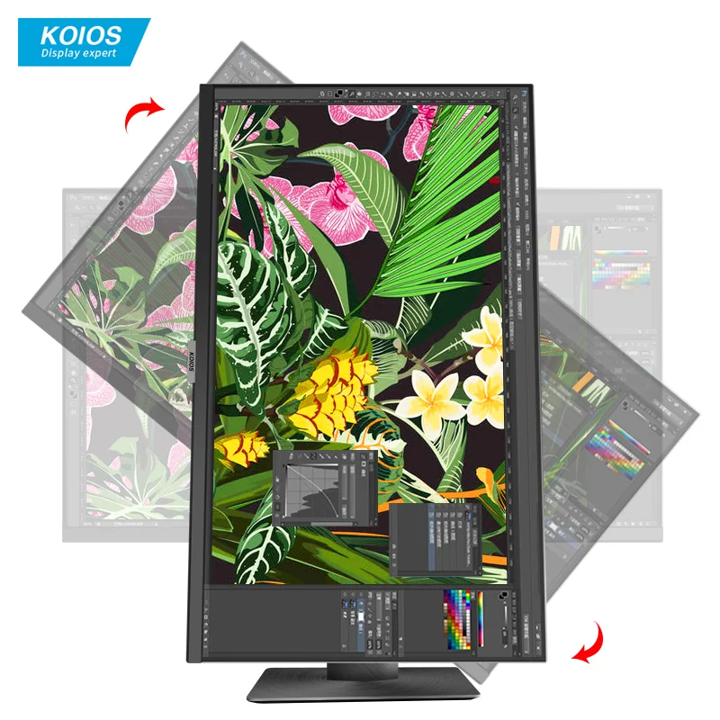 

KOIOS 27inch 4K Computer Monitor 60Hz Narrow Bezel Design Office Display Type-C HDR IPS Screen 3840*2160 Swivel Lift Stand Black