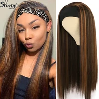 synthetic ombre highlight headband wig long straight p27 mixed honey blonde straight womens wigs heat resistant fiber fake hair