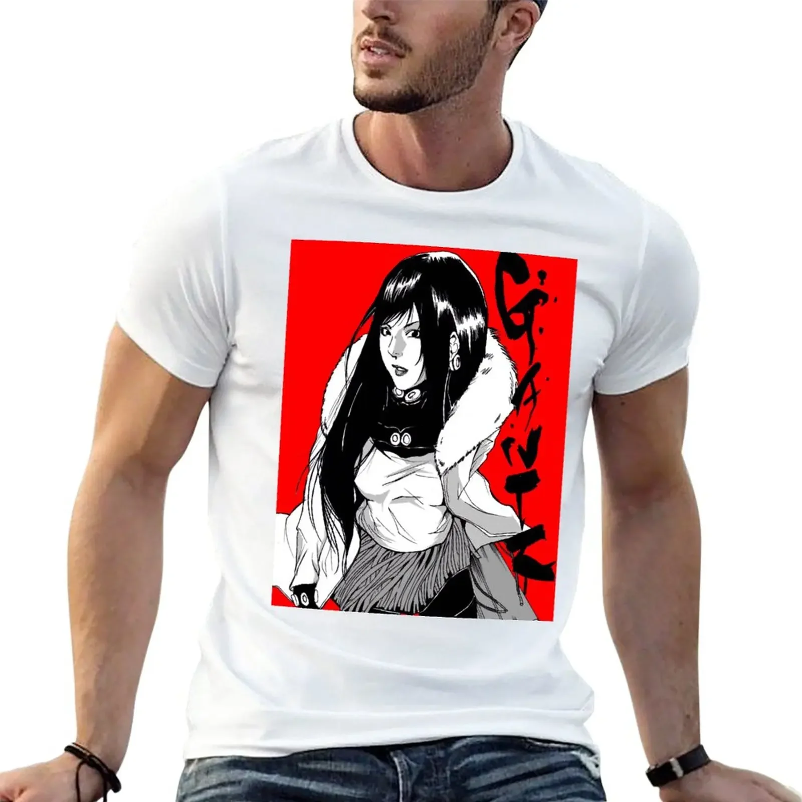 Мужская футболка gantz Одежда большого размера в стиле хиппи одежда эстетике