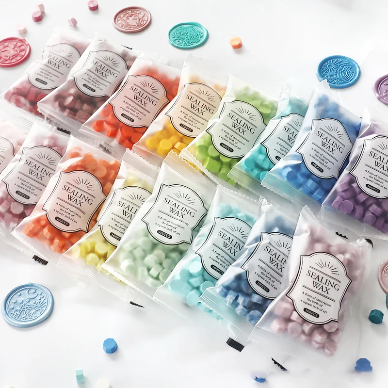 

100PCs Sealing Wax Beads Wedding Birthday Party Invitation Decoration Retro Envelope Mix Color Wax Seal Dropshoping Wholesale