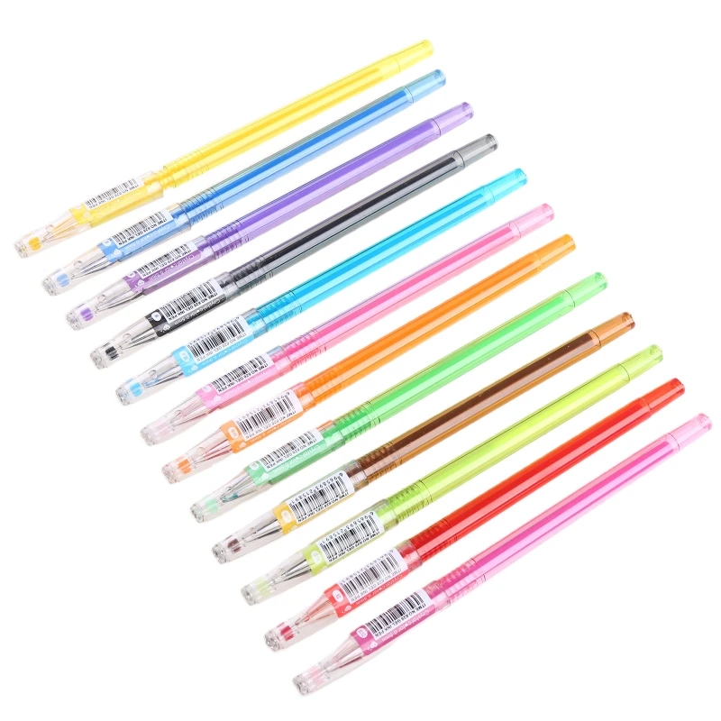 

0.35mm Diamond Ballpoint Pens Colored Ink Quick Drying Smooth Writing Pens for Students Journal Notebook Planner 12Pack
