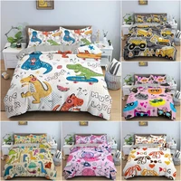 cartoon animal pattern bedding set quilt cover for children bedroom duvet cover set luxury bedclothes king queen single 23pcs
