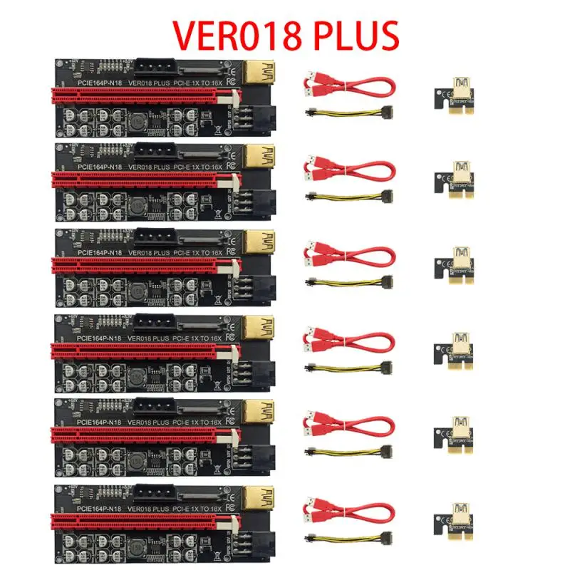 

Карта расширения VER018 Plus PCI-e, 1X до 16X, кабель 0,6 м, USB 3,0, SATA на 6 контактов