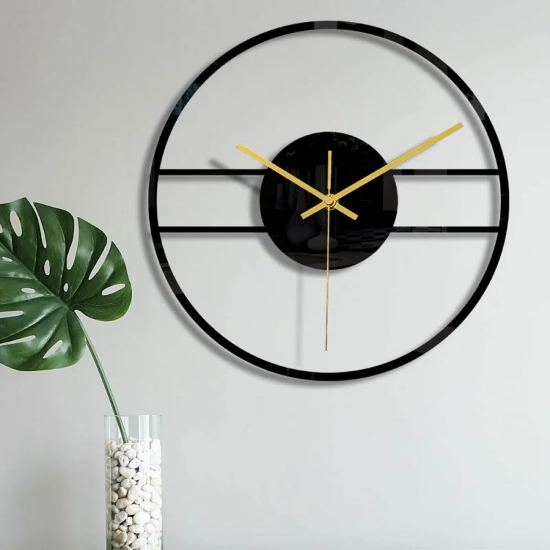 

Cc306 Cross-Border Stereo 3mm Black Acrylic Wall Clock Bedroom Living Room Home Decoration round Simple Clock Sticken on the Wal