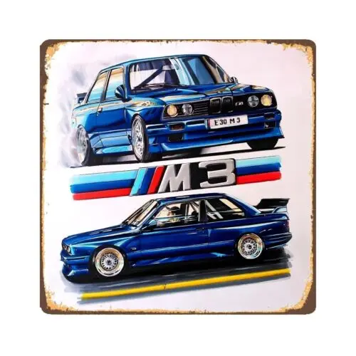 

Металлический плакат BMW M3 E30 30x30см