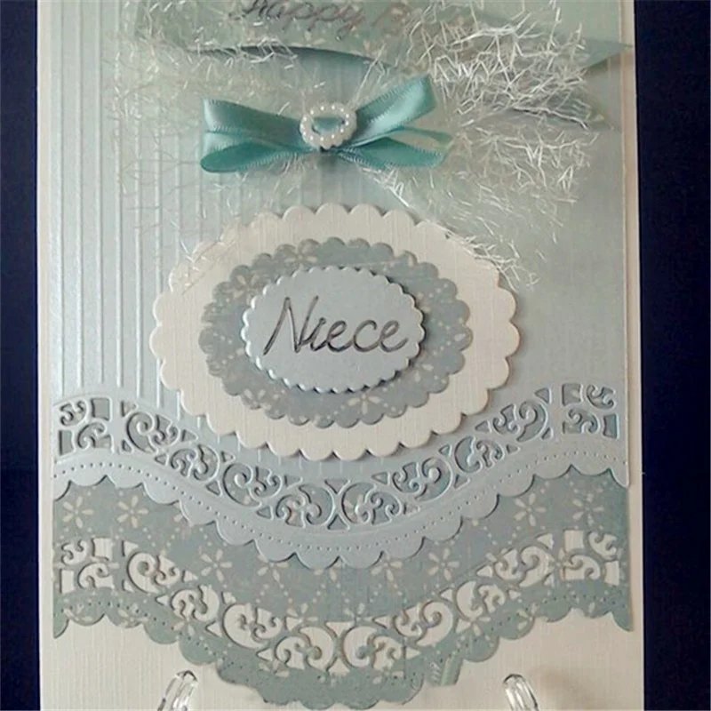 6 шт. винтажные кружевные изогнутые волнистые края металлические режущие штампы