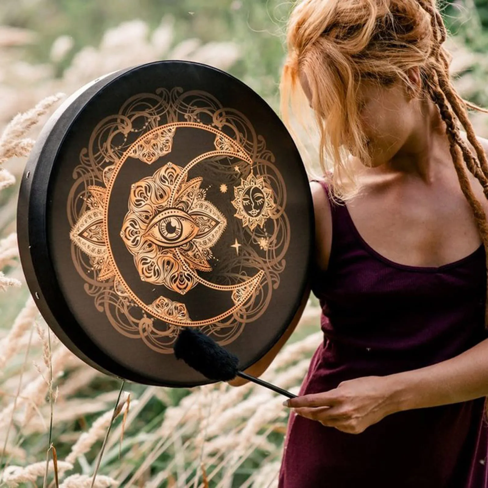 

Винтажный круглый барабан шамана, древо жизни, Сибирский барабан, домашний декор, музыкальная вечеринка, инструменты для заживления звука, ...