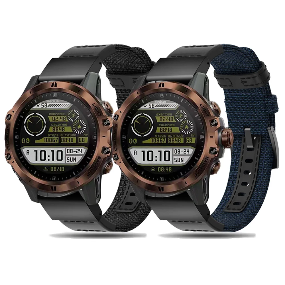 

Ремешок нейлоновый для наручных часов, быстросъемный браслет для Garmin Fenix 7X 6X Pro 7 6 5 Plus пособие Mk1 2 2i, 26 22 мм