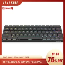 REDRAGON Elise Pro RGB 슈퍼 슬림 기계식 게이밍 키보드, USB 지지대, 블루투스, 무선 2.4G, 63 키, 컴퓨터 PC용, K624P