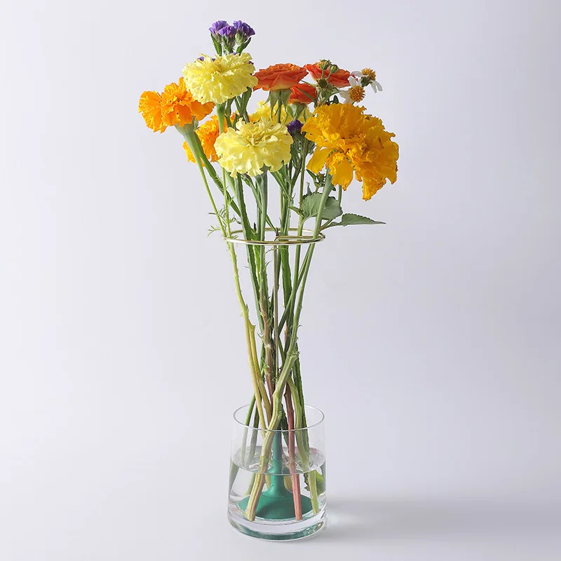 Ваза для цветов металлическая подставка декоративная ваза с силиконовой