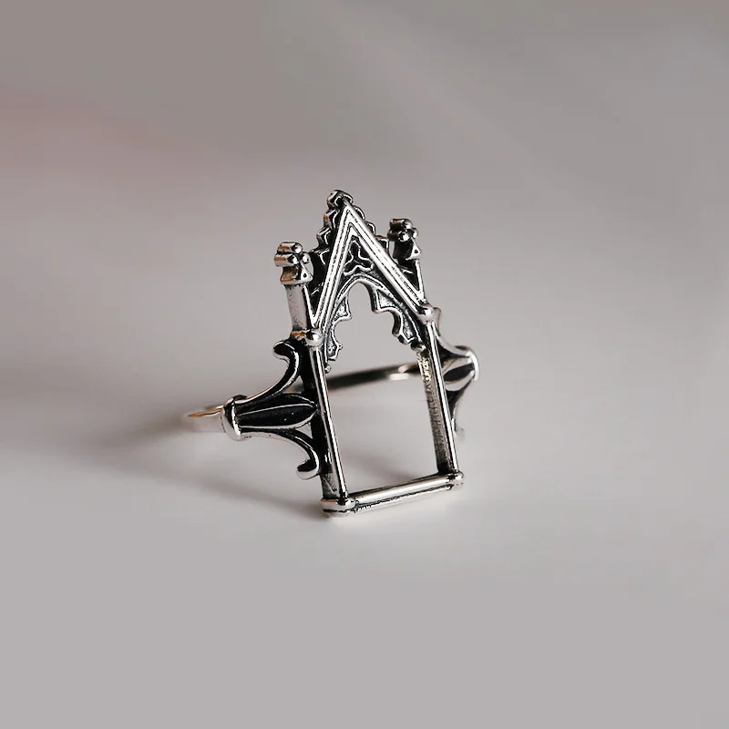 Модное Ювелирное кольцо 2023, кольцо в готическом стиле с королевским замком, женское готическое ювелирное изделие, кольцо Lenore