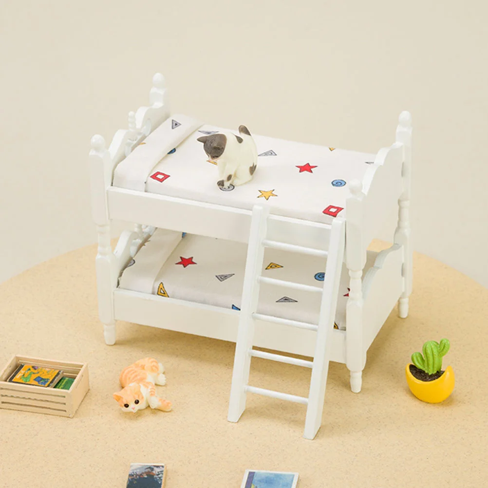 

Bedroom Bunk Furniture Mini House Decoration Accessory Wood Child Twin Beds