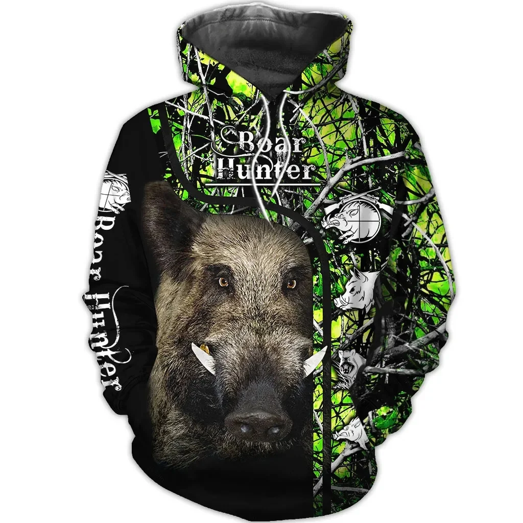 

Boar Hunter Men's Hoodie Animal Hunting Camo Tattoo Pullover Harajuku Casual ELK Hunte Sweatshirts 3D Printed Oversized Clothing