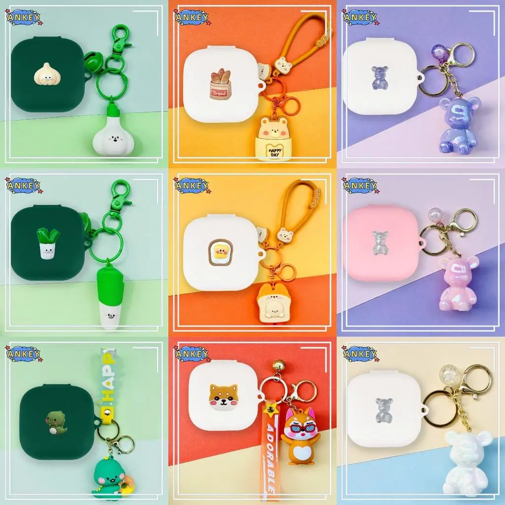 Чехол для Shokz OpenFit Air силиконовые наушники с мультяшным медведем Мягкий защитный