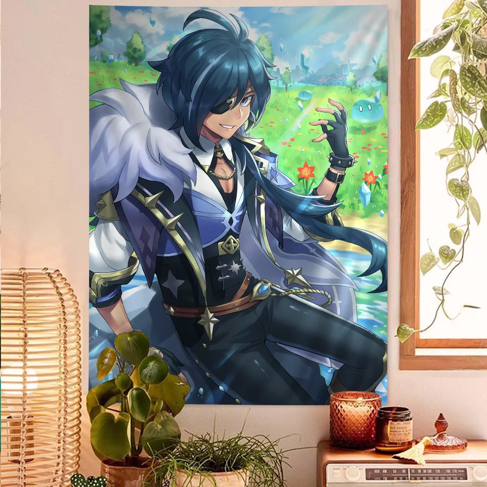Большой Настенный Гобелен Genshin Impact Kaeya с принтом подвесной Таро хиппи настенные
