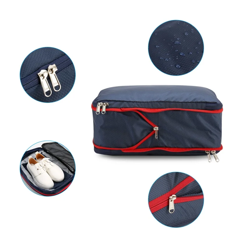 3Pcs Travel Packing Cubes Compression Packing Clothes Storage Bag Large Capacity Travel Waterproof Cube Zip Storage Bag